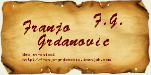 Franjo Grdanović vizit kartica